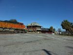 BNSF 4053 passing by the old dispatchers building & passenger station